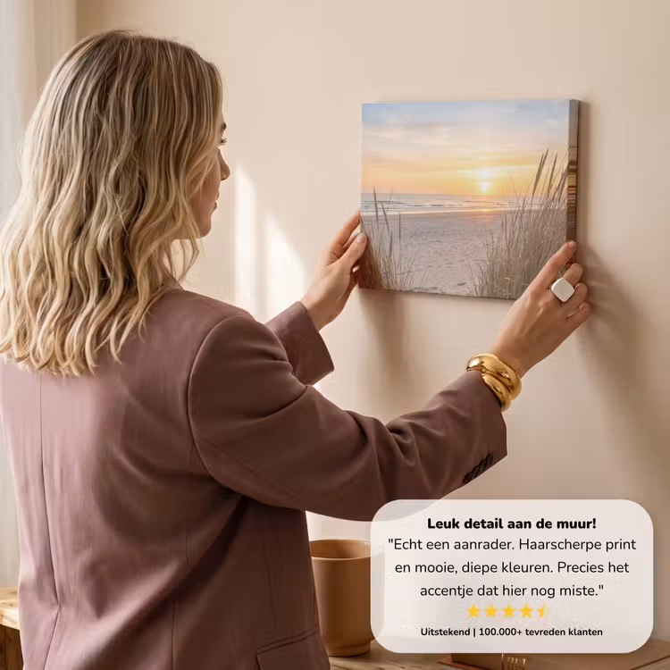 Canvas schilderij - Zonsondergang - Duinen - Zee — 3
