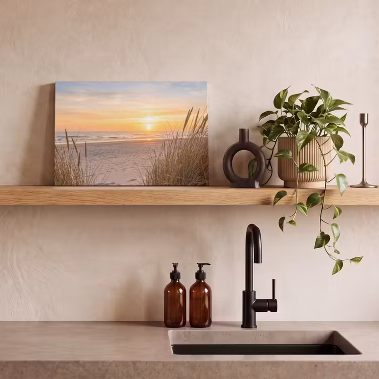 Canvas schilderij - Zonsondergang - Duinen - Zee — 4