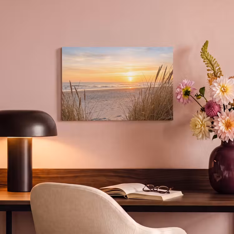 Canvas schilderij - Zonsondergang - Duinen - Zee — 6