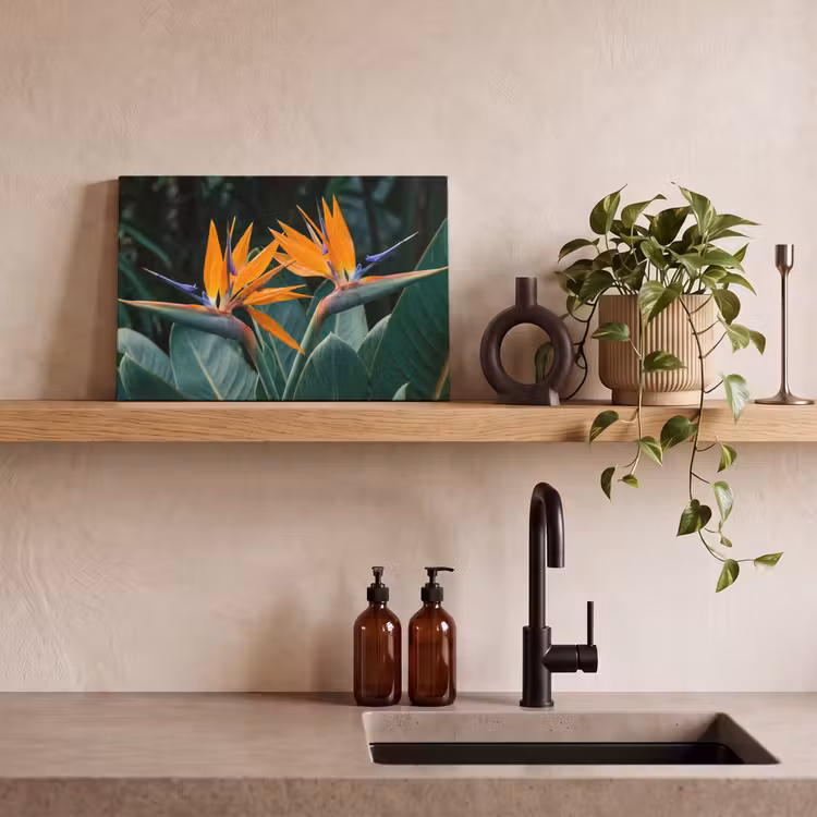 Canvas schilderij - Paradijsvogel - Bloem - Exotisch — 4