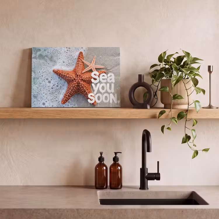 Canvas schilderij - Sea you soon - Zeester - Zee — 4
