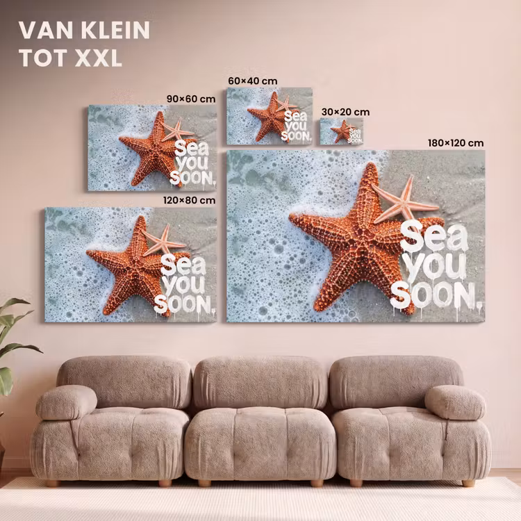Canvas schilderij - Sea you soon - Zeester - Zee — 8