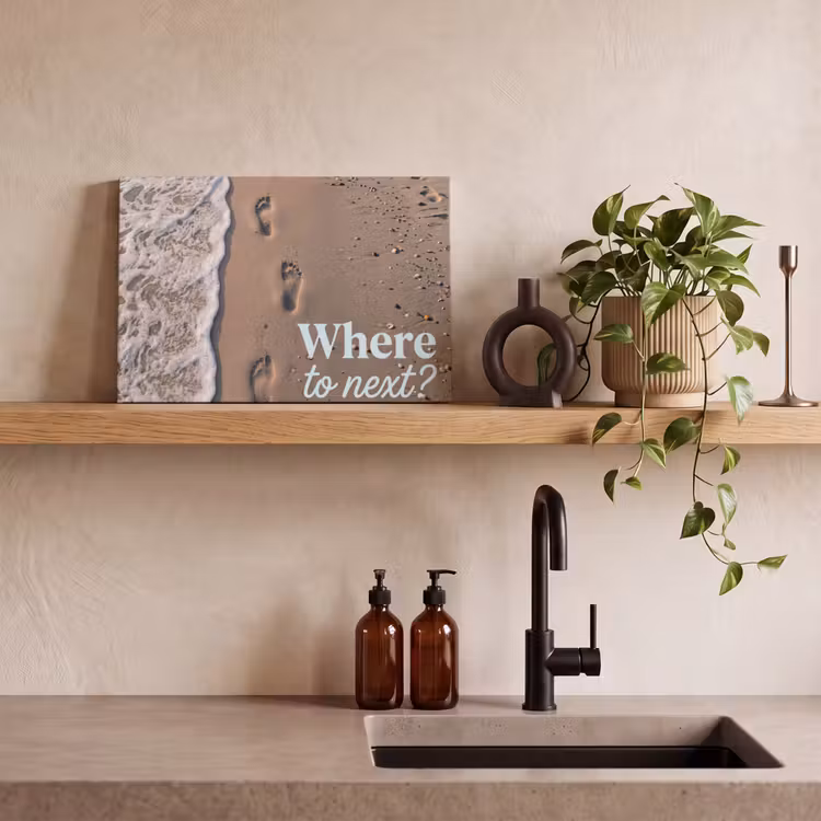 Canvas schilderij - Where to next - Strand - Voetstappen — 4