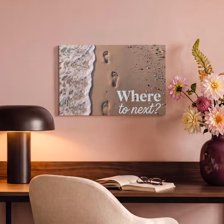 Canvas schilderij - Where to next - Strand - Voetstappen — 6