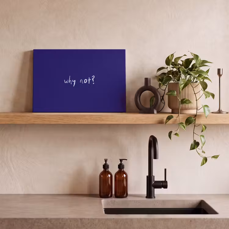 Canvas schilderij - Why not - Blauw - Handgeschreven — 4