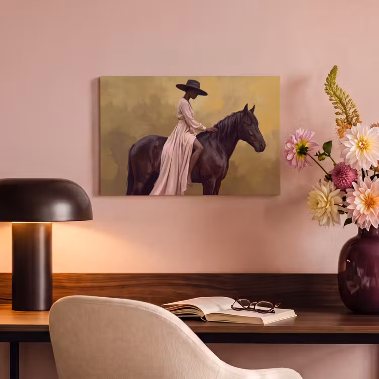Canvas schilderij - Paard - Klassiek - Oker — 6