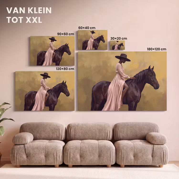 Canvas schilderij - Paard - Klassiek - Oker — 8