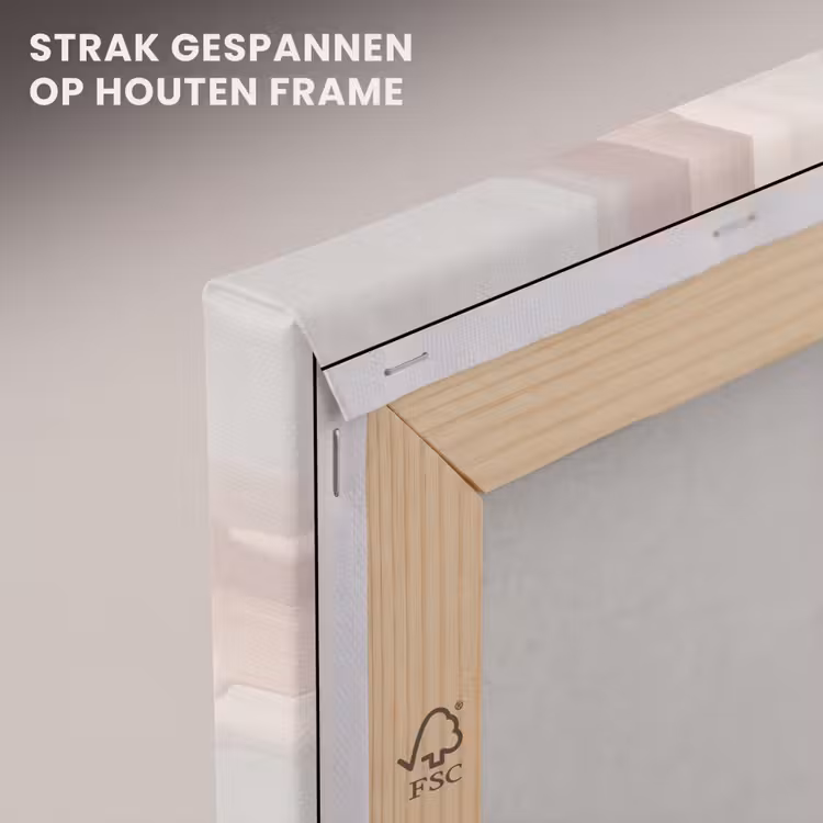 Canvas schilderij - Vrouw met Cirkels voor Gezicht Oudroze — 7