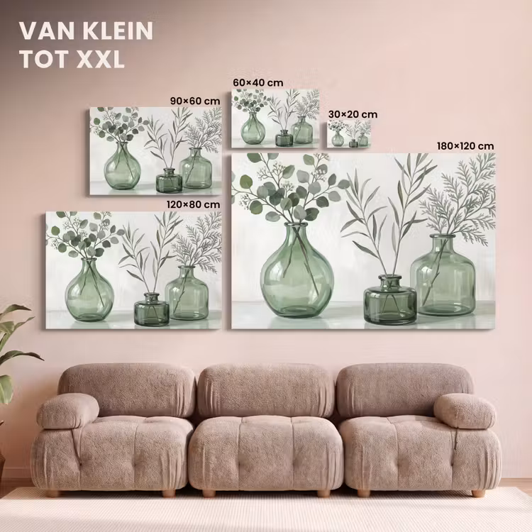 Canvas schilderij - Vazen - Bladeren - Groen — 8