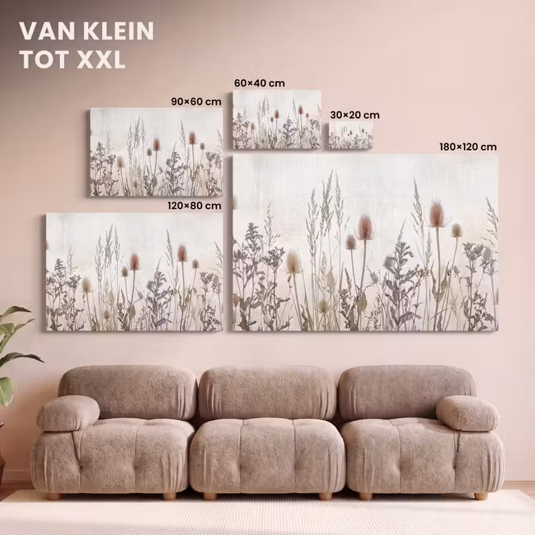 Canvas schilderij - Weidebloemen - Design - Sepia — 8