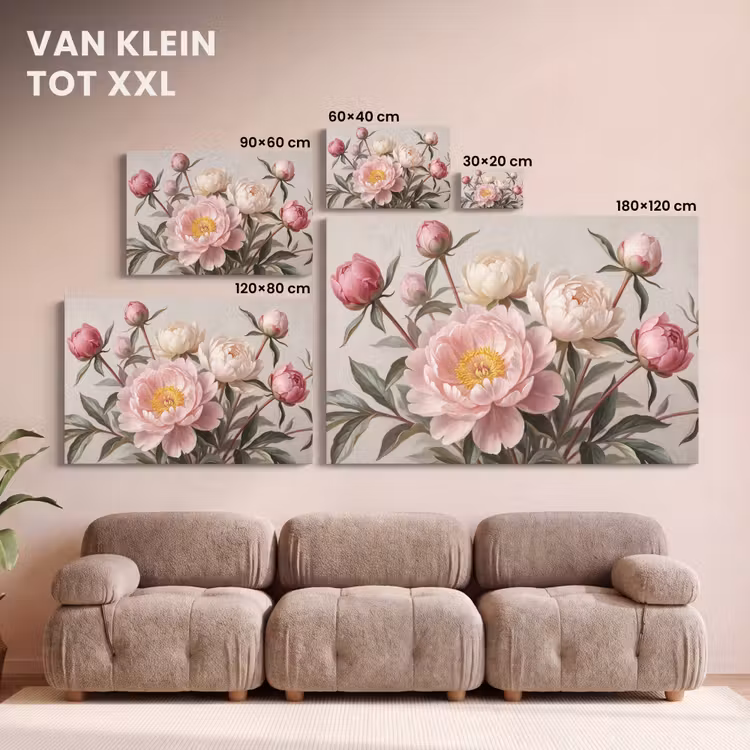 Canvas schilderij - Pioenrozen - Boeket - Roze — 8