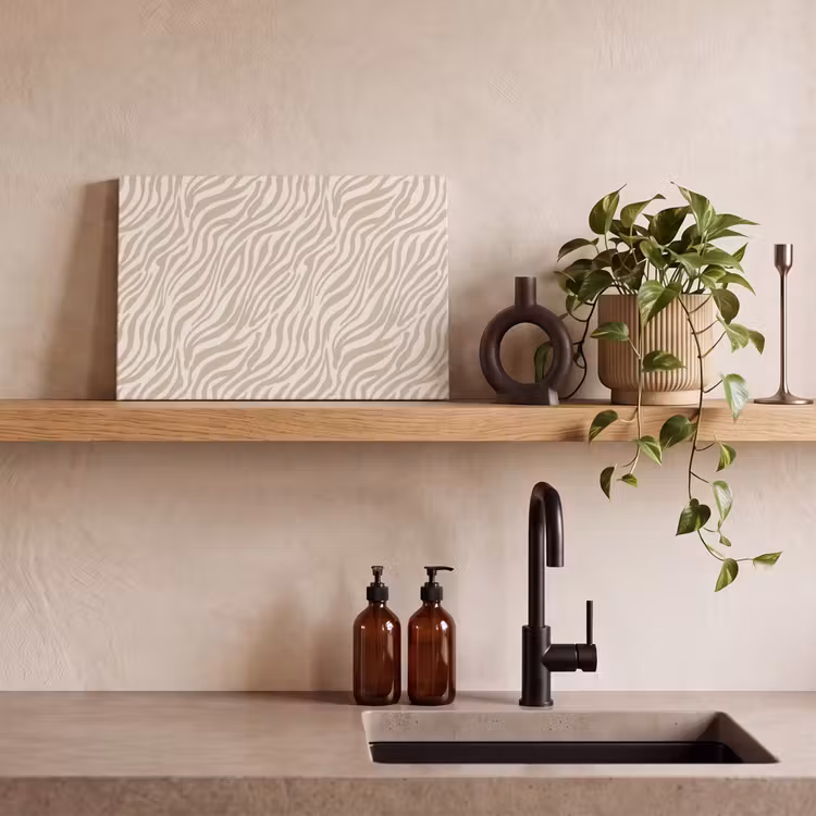 Canvas schilderij - Zebra - Patroon - Beige — 4