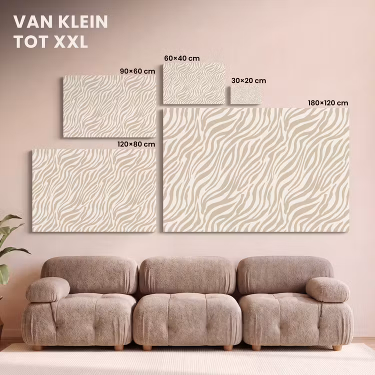 Canvas schilderij - Zebra - Patroon - Beige — 8