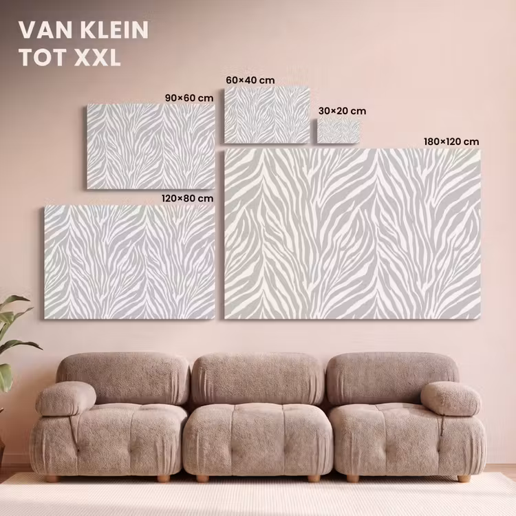 Canvas schilderij - Zebra - Motief - Grijs — 8