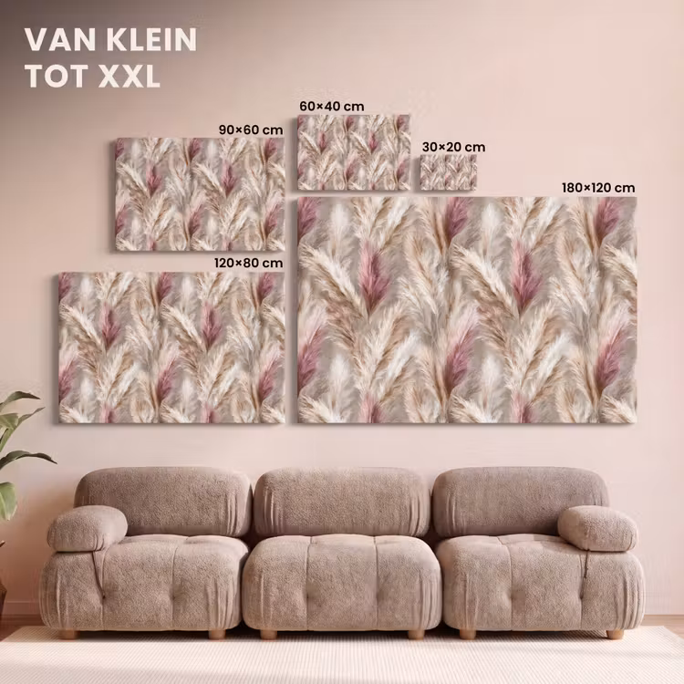 Canvas schilderij - Pampasgras - Pluizig - Kleurrijk — 8