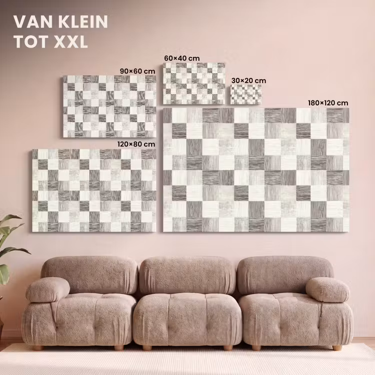 Canvas schilderij - Patroon - Dambord - Houtnerf — 8