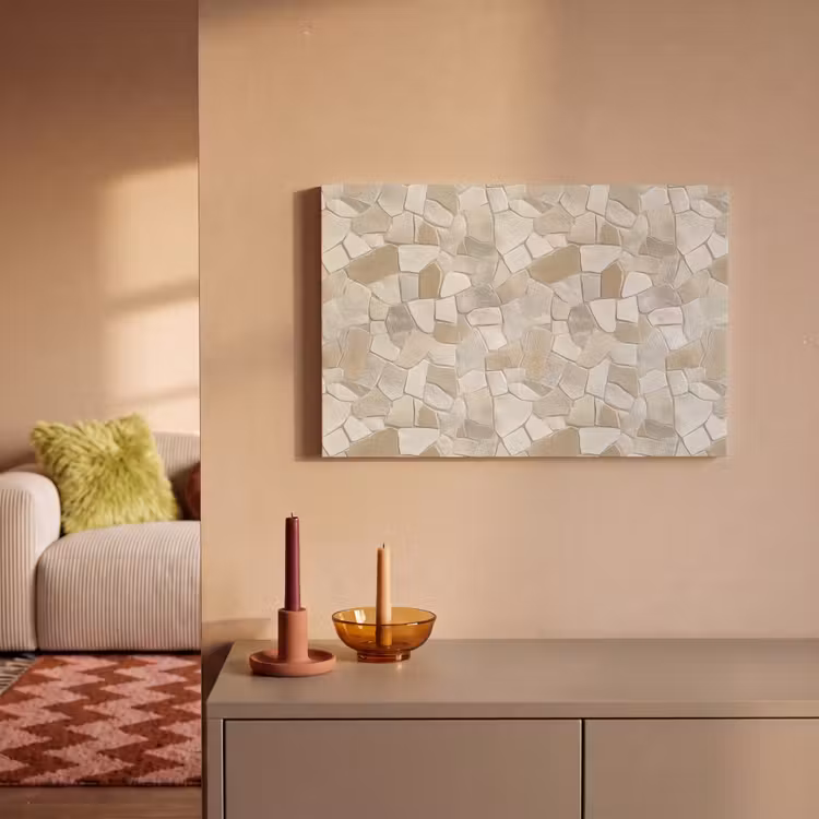 Canvas schilderij - Mozaïek - Stenen - Beige — 2