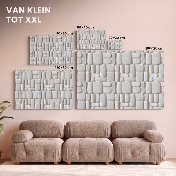 Canvas schilderij - Reliëf - Structuur - Wit — 8