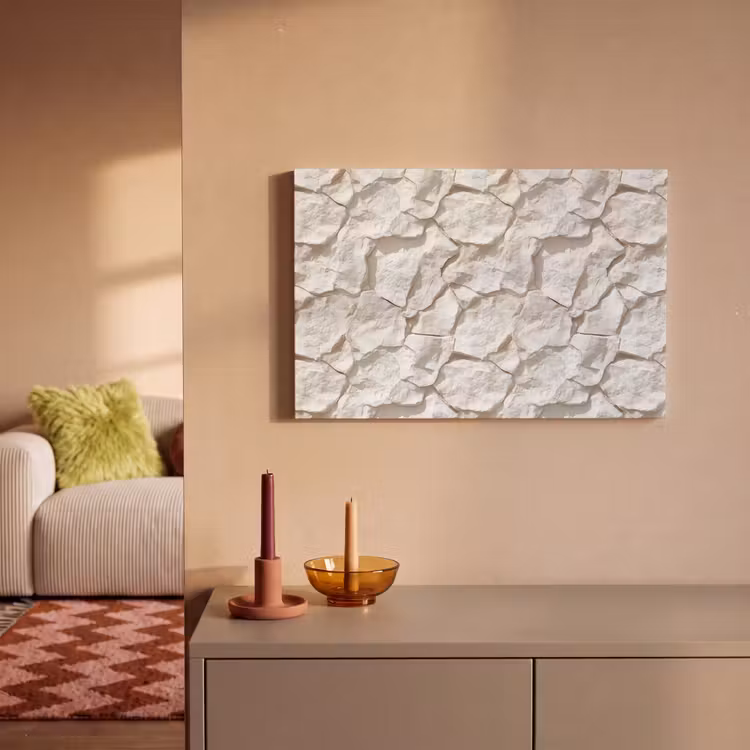 Canvas schilderij - Structuur - Rots - Wit — 2