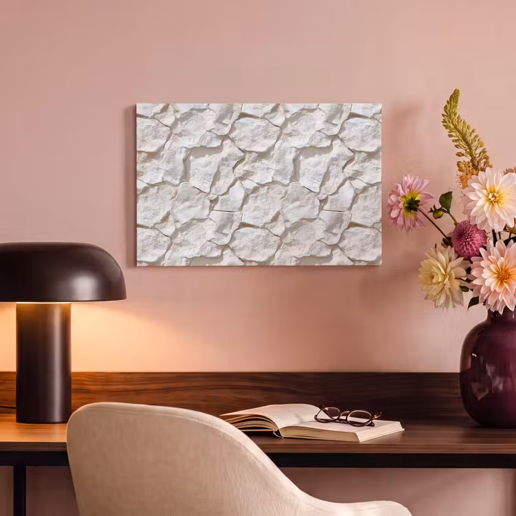 Canvas schilderij - Structuur - Rots - Wit — 6