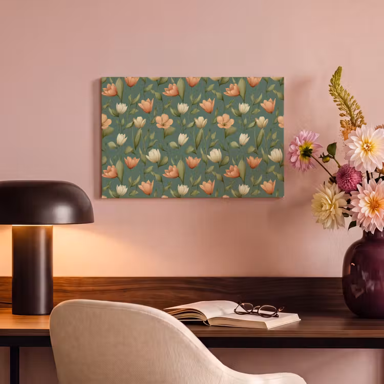 Canvas schilderij - Tulpen Patroon Groen — 6
