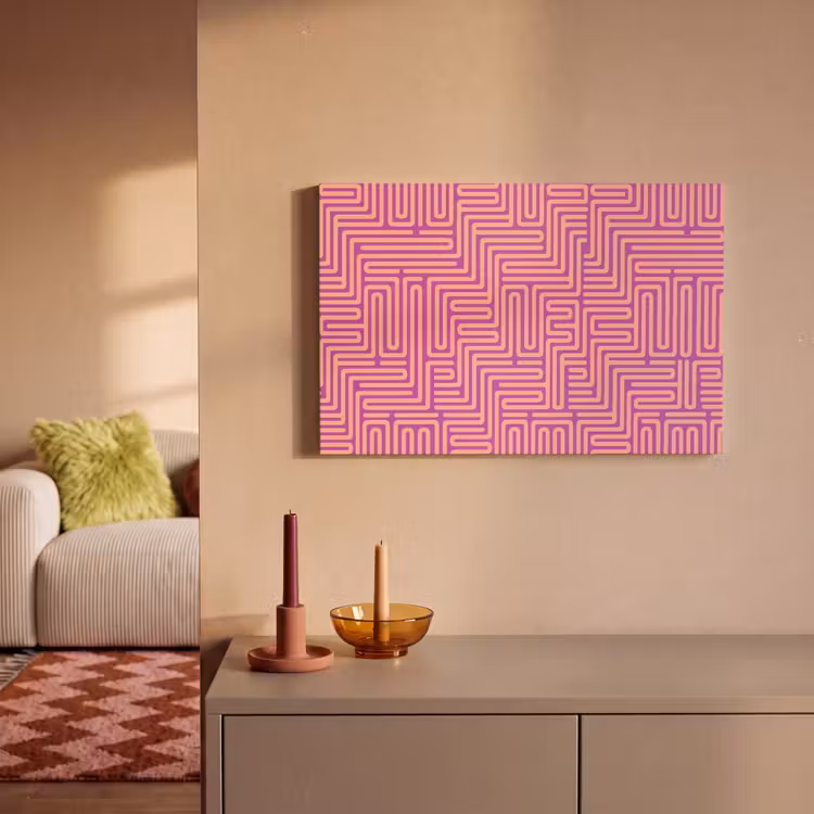 Canvas schilderij - Patroon - Lijnen - Abstract - Modern - Paars — 1