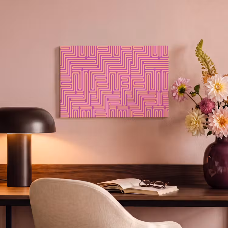 Canvas schilderij - Patroon - Lijnen - Abstract - Modern - Paars — 5