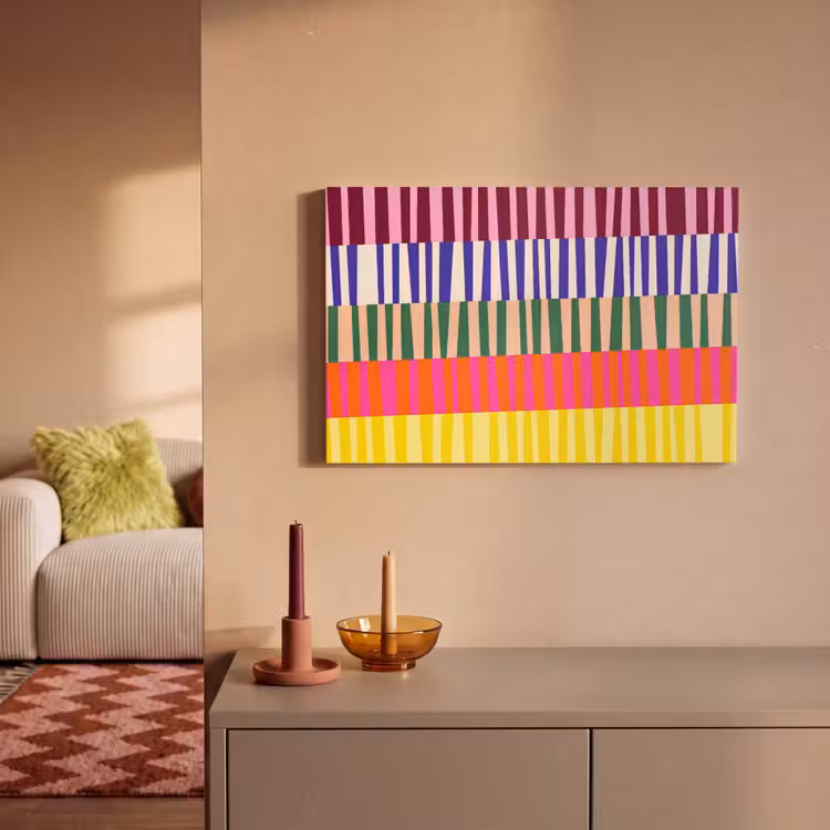 Canvas schilderij - Patroon - Strepen - Abstract - Modern - Kleurrijk — 1