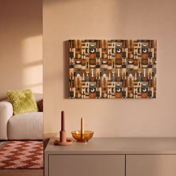 Canvas schilderij - Terracotta - Geometrisch - Mid-Century - Patroon — 1