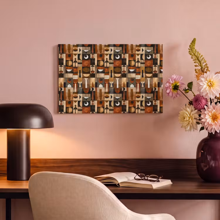 Canvas schilderij - Terracotta - Geometrisch - Mid-Century - Patroon — 5
