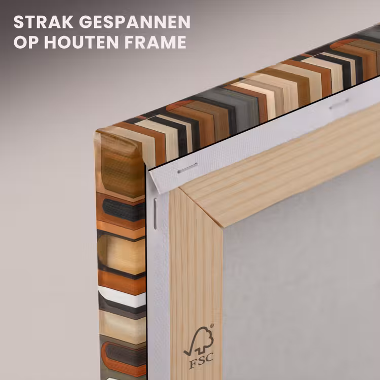 Canvas schilderij - Terracotta - Geometrisch - Mid-Century - Patroon — 6