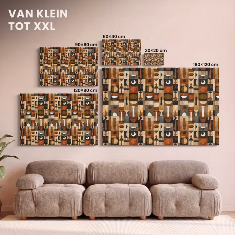 Canvas schilderij - Terracotta - Geometrisch - Mid-Century - Patroon — 7