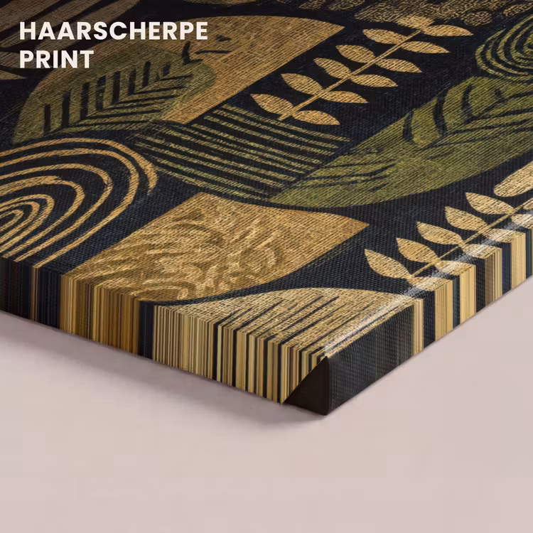 Canvas schilderij - Zwart - Okergeel - Botanisch - Textuur — 4