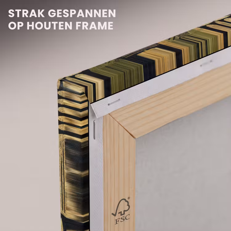 Canvas schilderij - Zwart - Okergeel - Botanisch - Textuur — 6