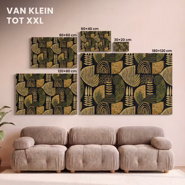 Canvas schilderij - Zwart - Okergeel - Botanisch - Textuur — 7