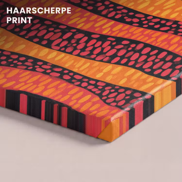 Canvas schilderij - Oranje - Roze - Expressief - Patroon — 4