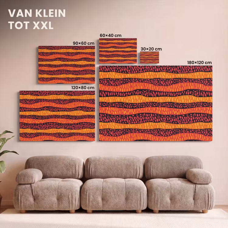 Canvas schilderij - Oranje - Roze - Expressief - Patroon — 7