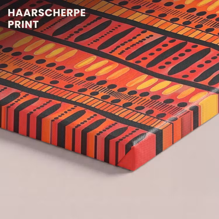 Canvas schilderij - Rood - Oranje - Etnisch - Expressief - Patroon — 4