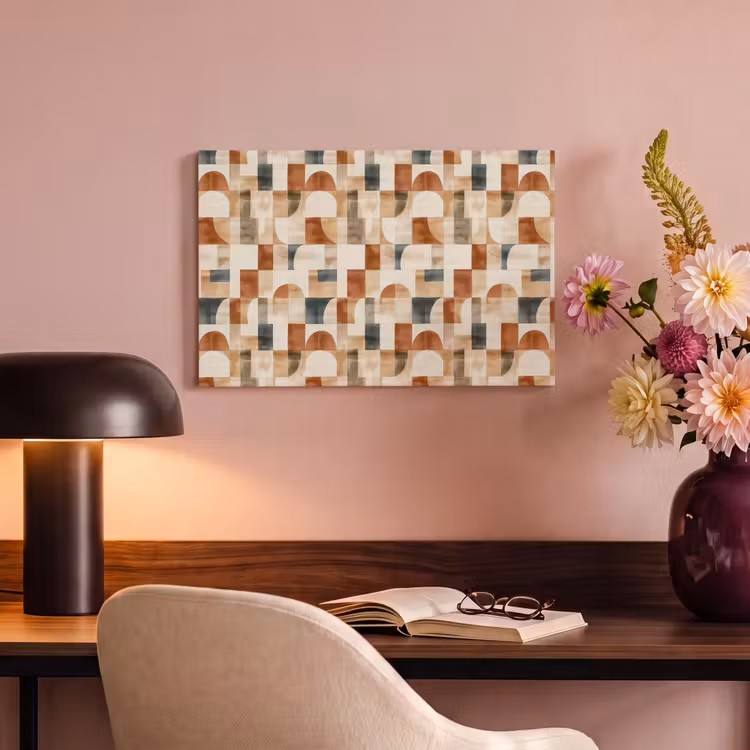 Canvas schilderij - Terracotta - Geometrisch - Aquarel - Textuur — 5
