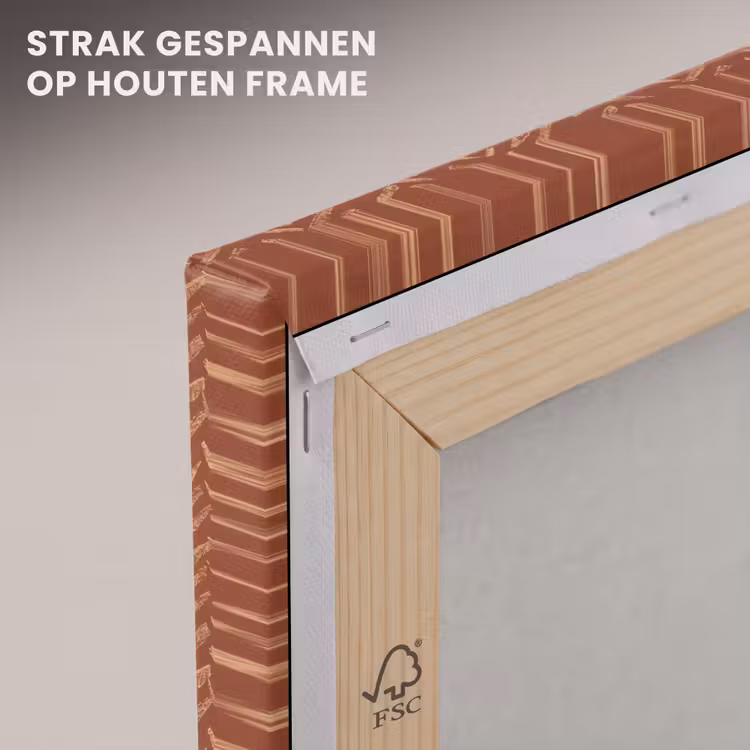 Canvas schilderij - Terracotta - Visgraat - Ambachtelijk - Patroon — 6