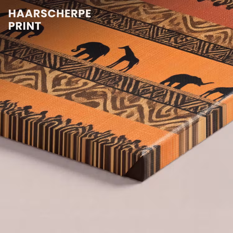 Canvas schilderij - Oranje - Safari - Afrikaans - Dieren - Patroon — 4