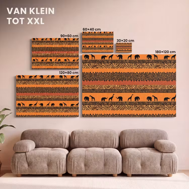 Canvas schilderij - Oranje - Safari - Afrikaans - Dieren - Patroon — 7