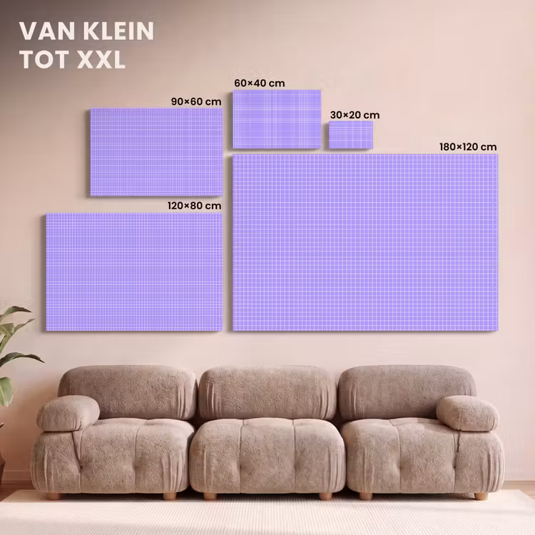 Canvas schilderij - Paars - Geometrisch - Raster - Minimalistisch - Patroon — 7