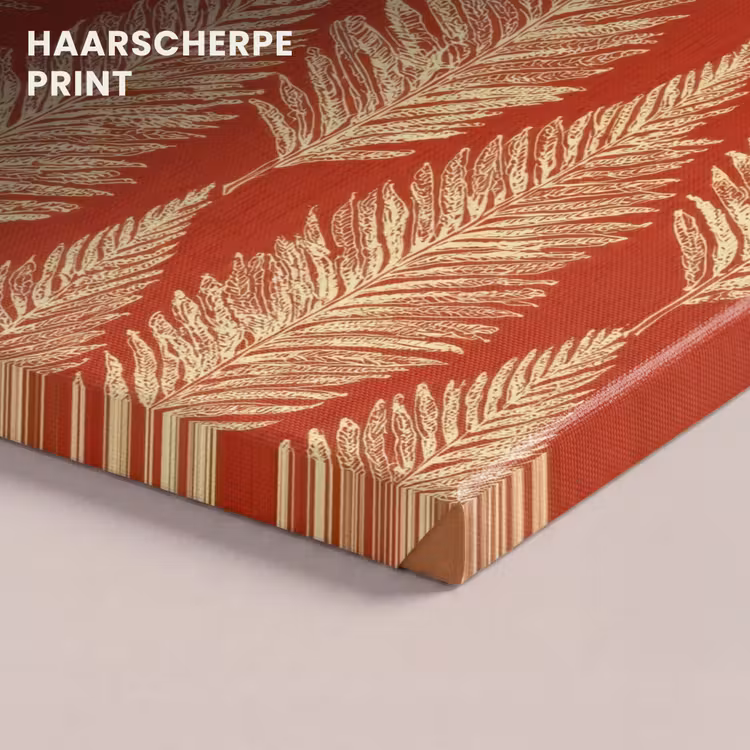 Canvas schilderij - Rood - Botanisch - Varen - Patroon — 4