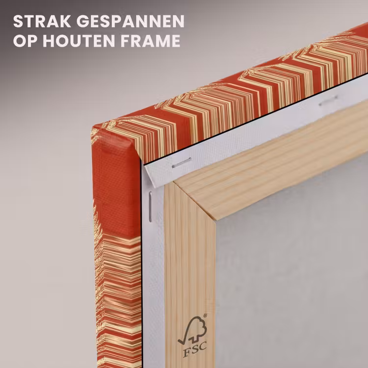 Canvas schilderij - Rood - Botanisch - Varen - Patroon — 6
