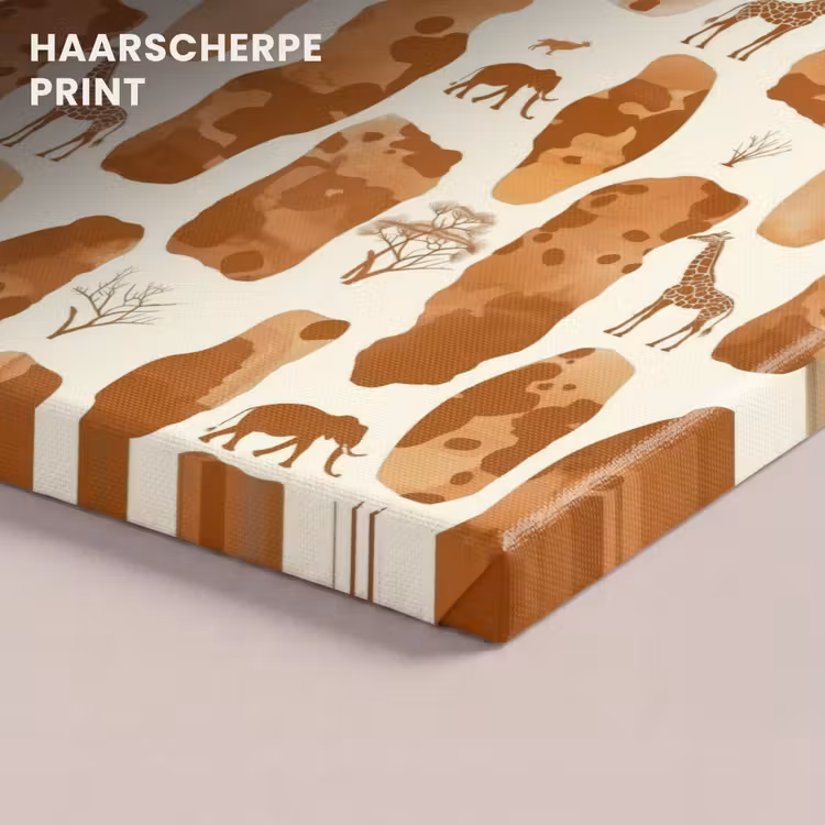 Canvas schilderij - Terracotta - Safari - Dieren - Patroon — 4