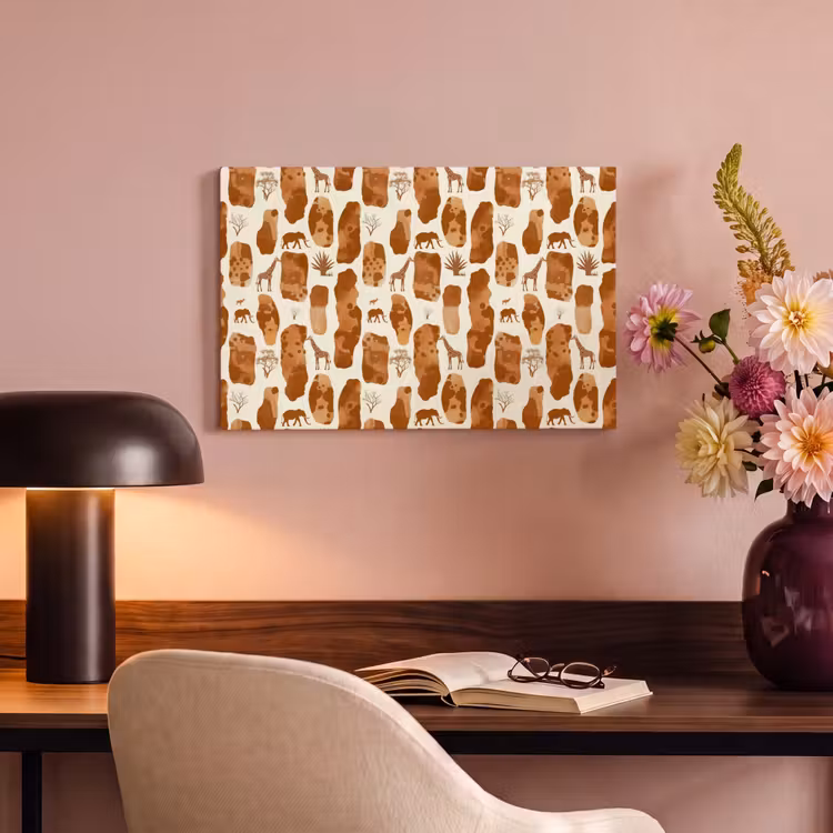 Canvas schilderij - Terracotta - Safari - Dieren - Patroon — 5