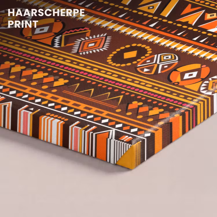 Canvas schilderij - Oranje - Etnisch - Tribaal - Geometrisch - Patroon — 4