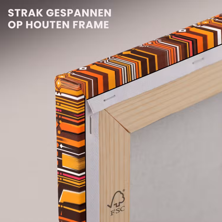 Canvas schilderij - Oranje - Etnisch - Tribaal - Geometrisch - Patroon — 6