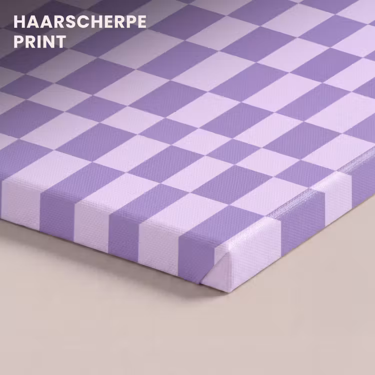 Canvas schilderij - Paars - Geometrisch - Dambord - Blokken - Patroon — 4
